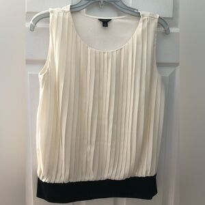Ann Taylor Cream pleated blouse